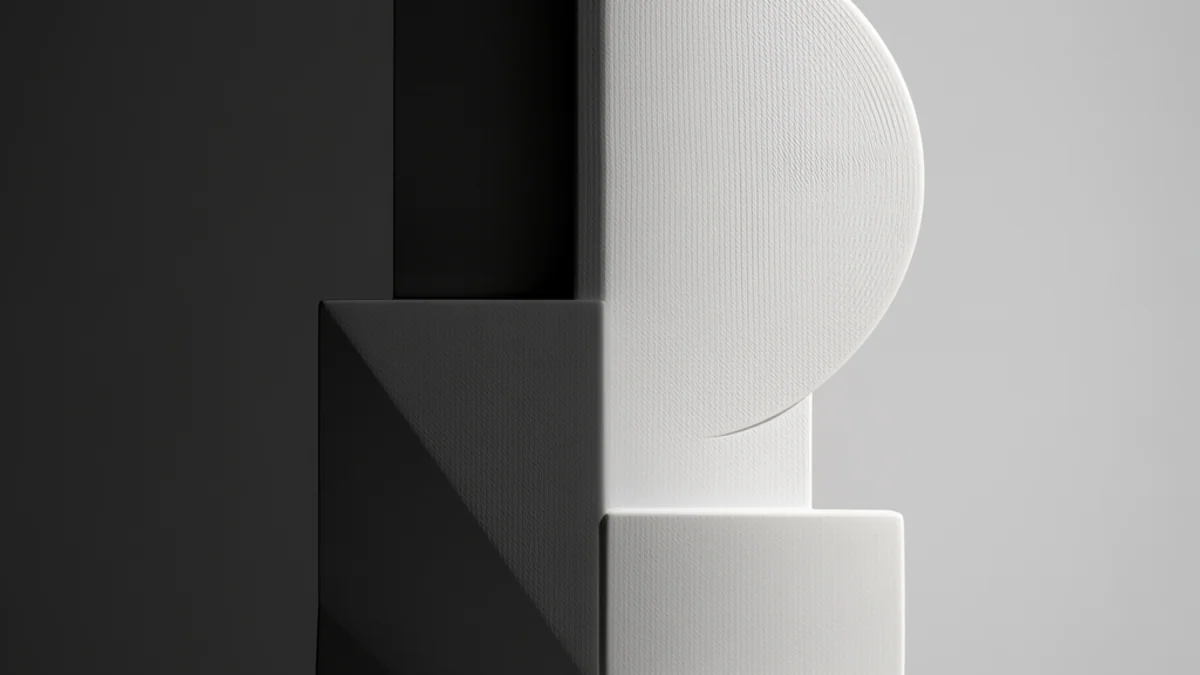 Une sculpture en plâtre éclairée à moitié en lumière vive et à moitié en ombre profonde, clair-obscur.